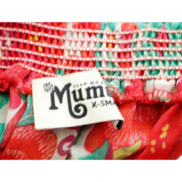 Show Me Your Mumu Casita Off the Shoulder Floral Mini Dress Size XS Red Green - Picture 5 of 8
